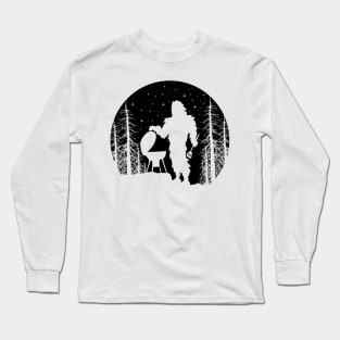 Bigfoot Camping Silhouette Long Sleeve T-Shirt